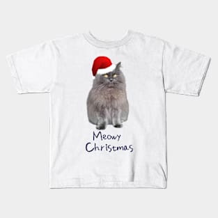 Meowy Christmas Kitty Kids T-Shirt